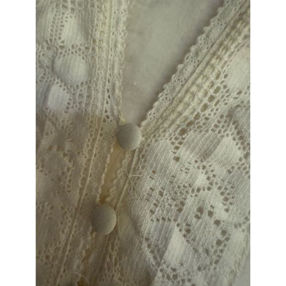Soft Surroundings white Ivory Lacey blouse womens XL - Picture 5 of 6